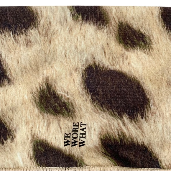 WeWoreWhat Leopard Print Splice Legging V-Front High Rise Biker Shorts Tan/Brown - Picture 11 of 16